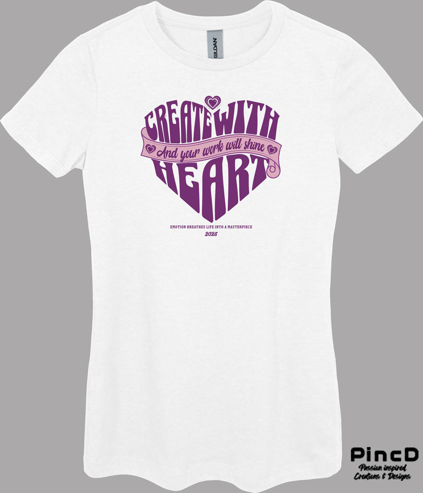 Damen T-Shirt mit Spruch - Create with Heart
