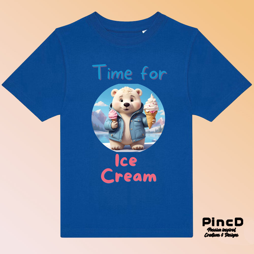 Bär T-Shirt Kinder – Süßer Eisbär -Time for Ice Cream