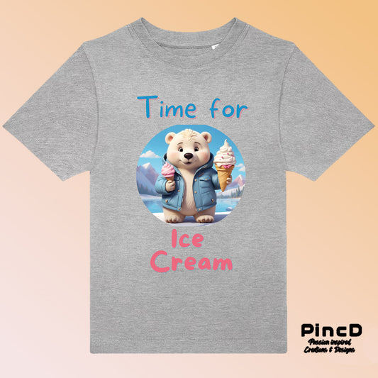 Bär T-Shirt Kinder – Süßer Eisbär -Time for Ice Cream