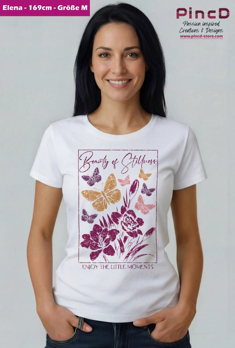 Schmetterling T-Shirt Damen – Beauty of Stillness-Gildan64000L-New