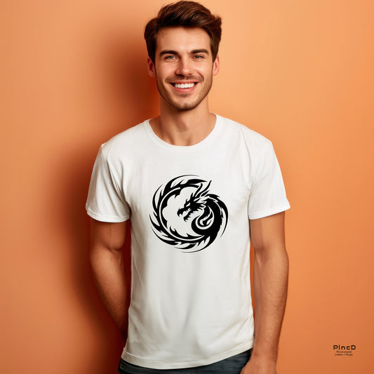 Drachen T-Shirt mit Motiv“Black Dragon“