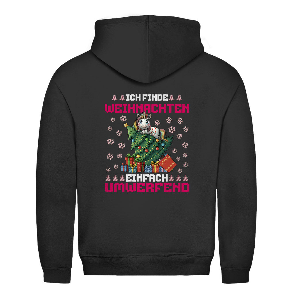Einhorn Hoodie Damen – „Ich finde Weihnachten einfach umwerfend“