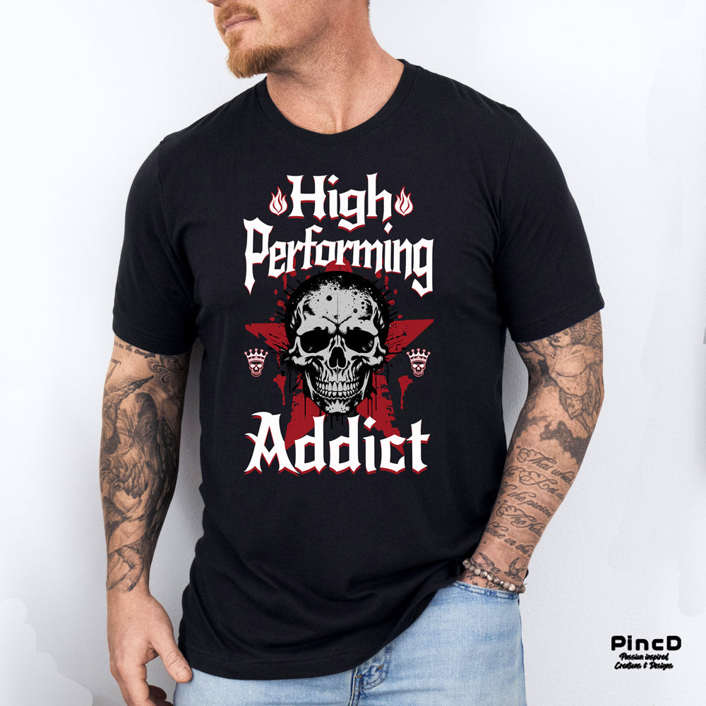 Streetware-T-Shirt mit Motiv High Performing Addict
