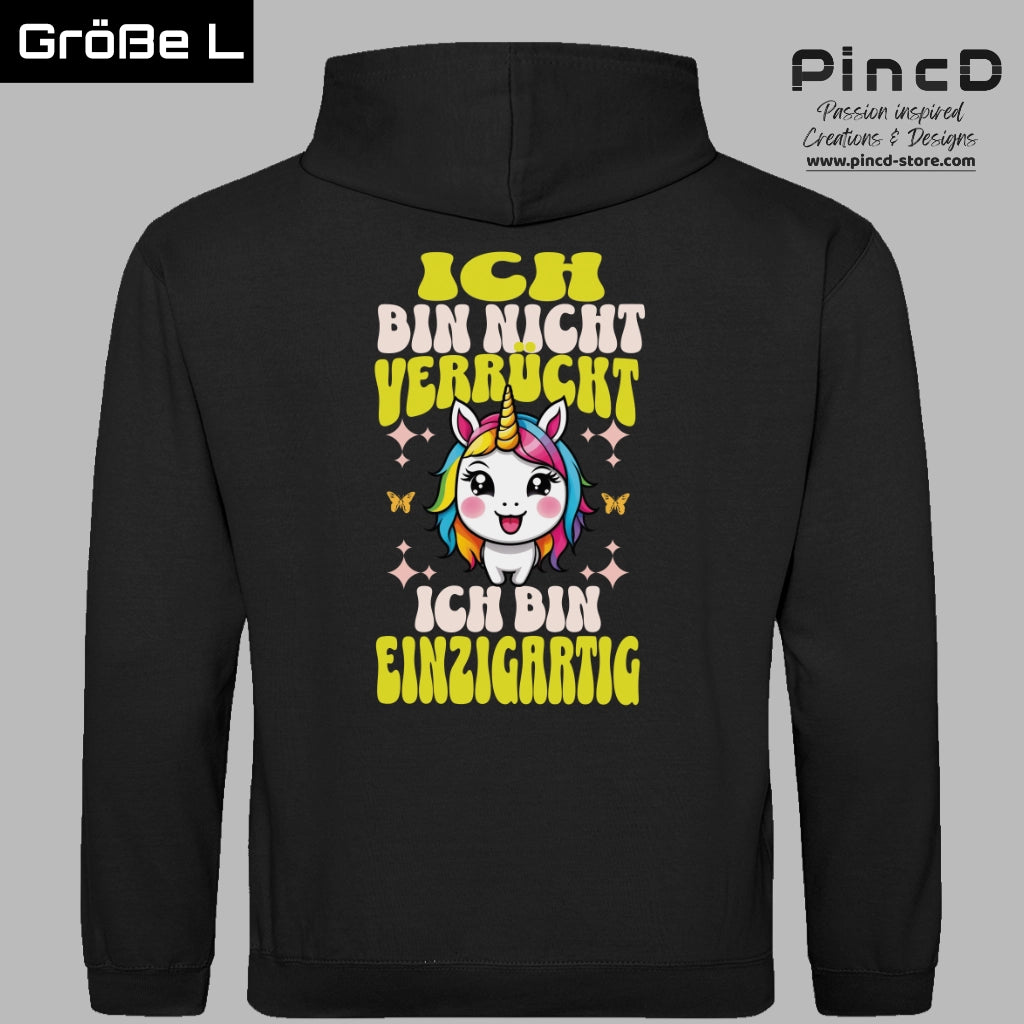 Lustiger Damen Hoodie mit Spruch „Ich bin nicht verrückt-JH-NEW