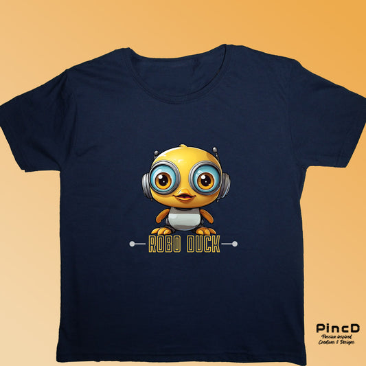 Enten T-Shirt Kinder mit Cooler Roboter-Ente Robo Duck