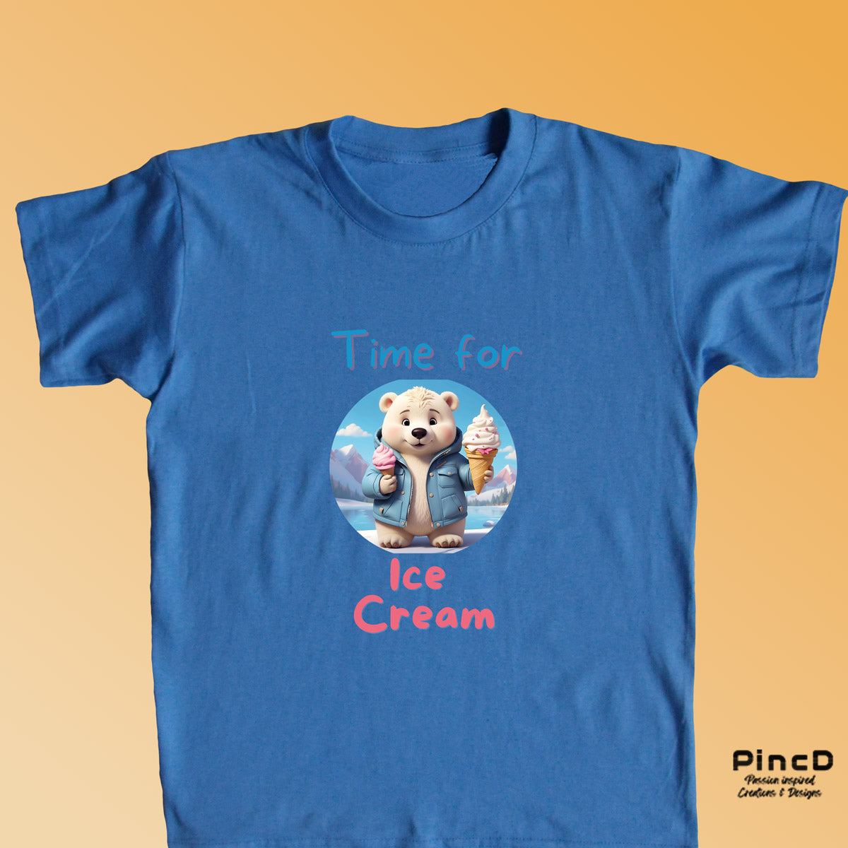 Bär T-Shirt Kinder – Süßer Eisbär -Time for Ice Cream