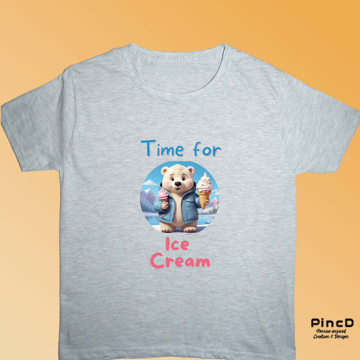 Bär T-Shirt Kinder – Süßer Eisbär -Time for Ice Cream