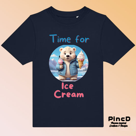 Bär T-Shirt Kinder – Süßer Eisbär -Time for Ice Cream