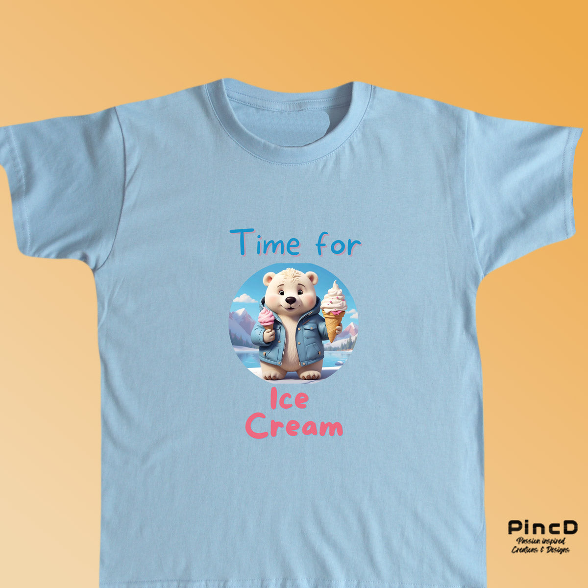 Bär T-Shirt Kinder – Süßer Eisbär -Time for Ice Cream