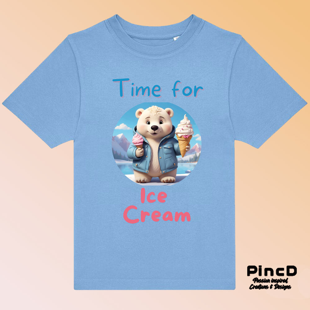 Bär T-Shirt Kinder – Süßer Eisbär -Time for Ice Cream