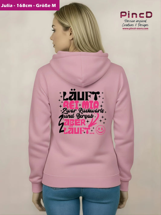 Lustiger Damen Hoodie mit Spruch „Läuft bei mir…“