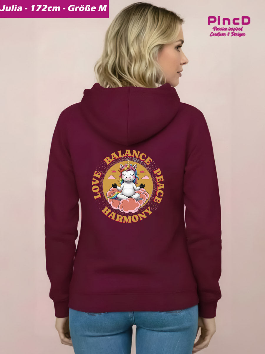 Einhorn Hoodie – Love-Balance-Peace-Harmony