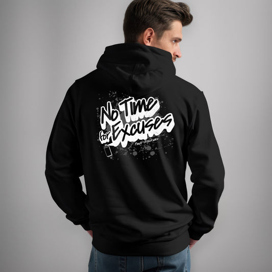 Y2K Hoodie mit Spruch "No Time for Excuses" by PincD_Streetware