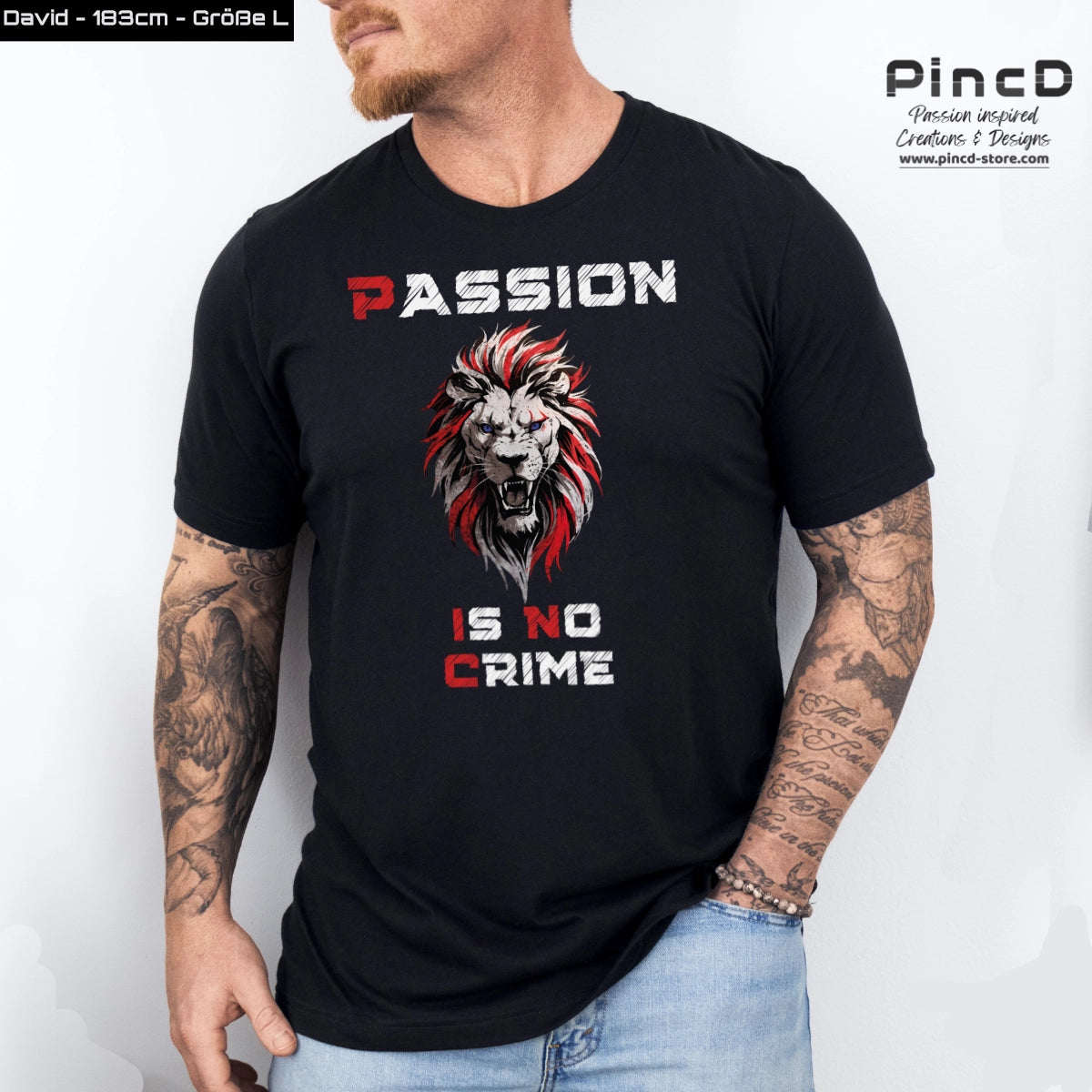 Motivations T-Shirt Herren mit Spruch "Passion is no Crime"_New