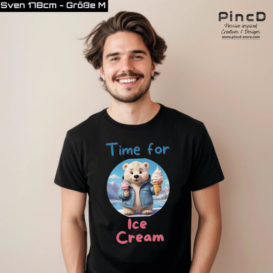 T-Shirt Eisbär mit Eis - Unisex Eisbär T-Shirt für alle Eisliebhaber-V2