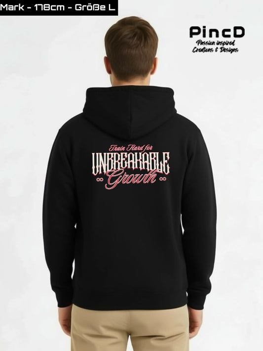 Gym Hoodie mit Motiv Unbreakable Growth by PincD Streetware