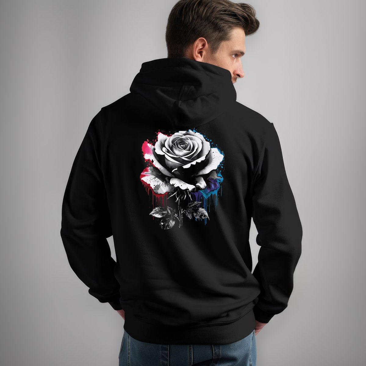 Y2K Hoodie mit Motiv White Rose by PincD-Streetware