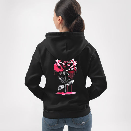 Y2K Hoodie –mit Motiv Purple Rose by PincD-Streetware